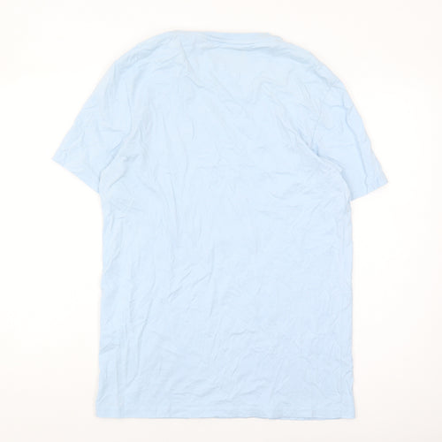 Lyle & Scott Men's Blue Cotton Logo T-Shirt, Size L