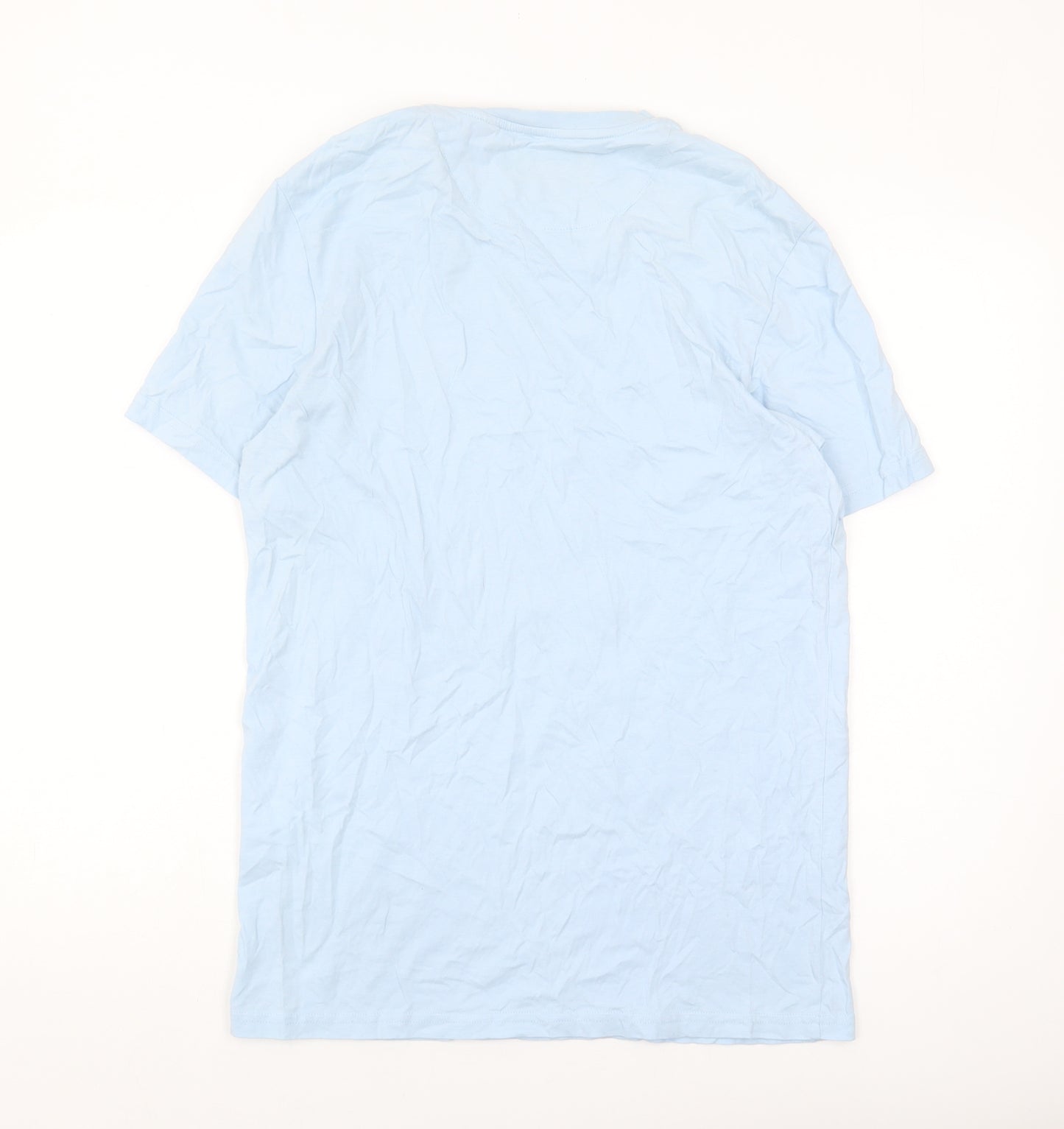 Lyle & Scott Men's Blue Cotton Logo T-Shirt, Size L