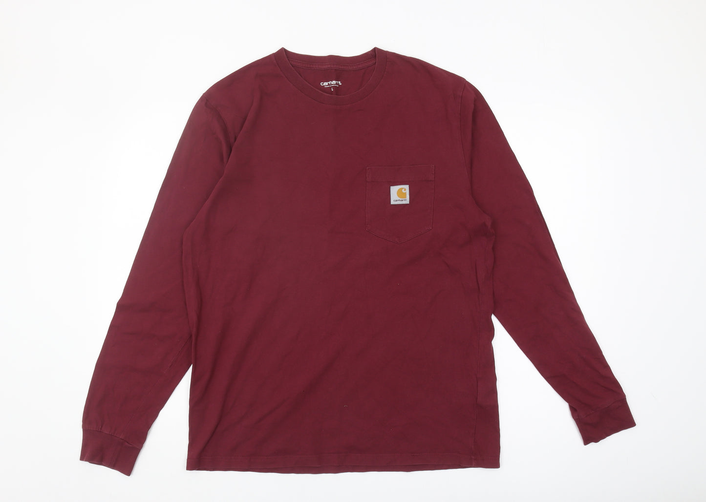 Carhartt Men's Red Long Sleeve Pocket T-Shirt L