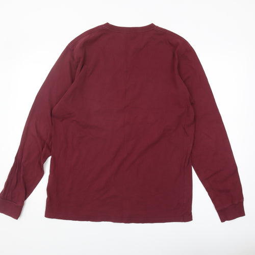 Carhartt Men's Red Long Sleeve Pocket T-Shirt L