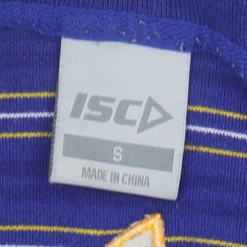ISC Men's Blue Striped Polo Shirt - Size S