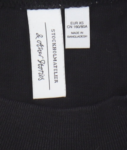 & Other Stories Women Black XS Basic T-Shirt