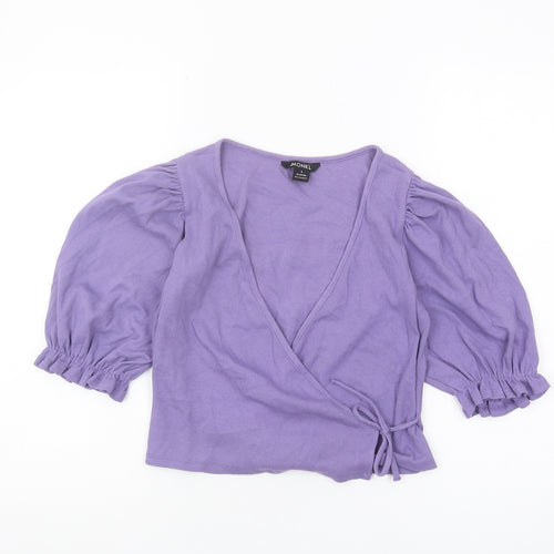 Monki Women's Purple Wrap Blouse Size S