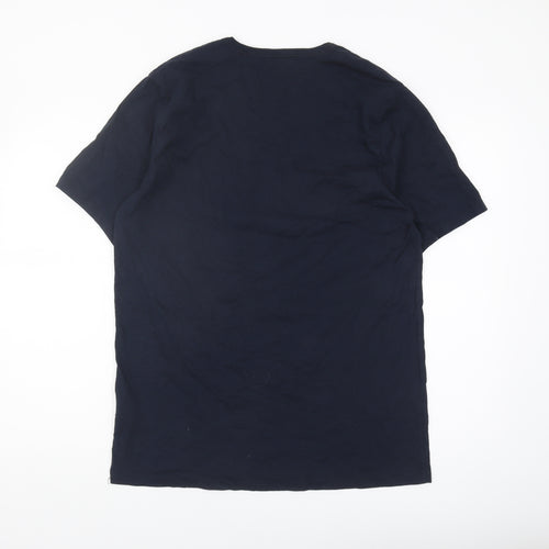 Hugo Boss Men's Blue XL Cotton Crew Neck T-Shirt