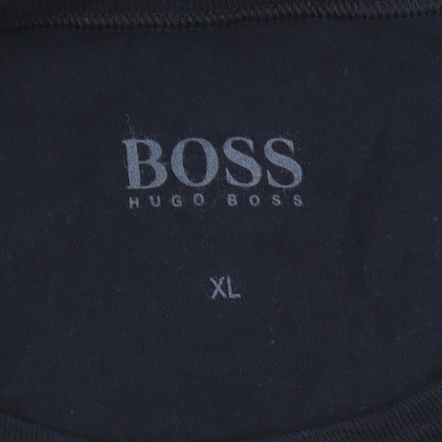 Hugo Boss Men's Blue XL Cotton Crew Neck T-Shirt