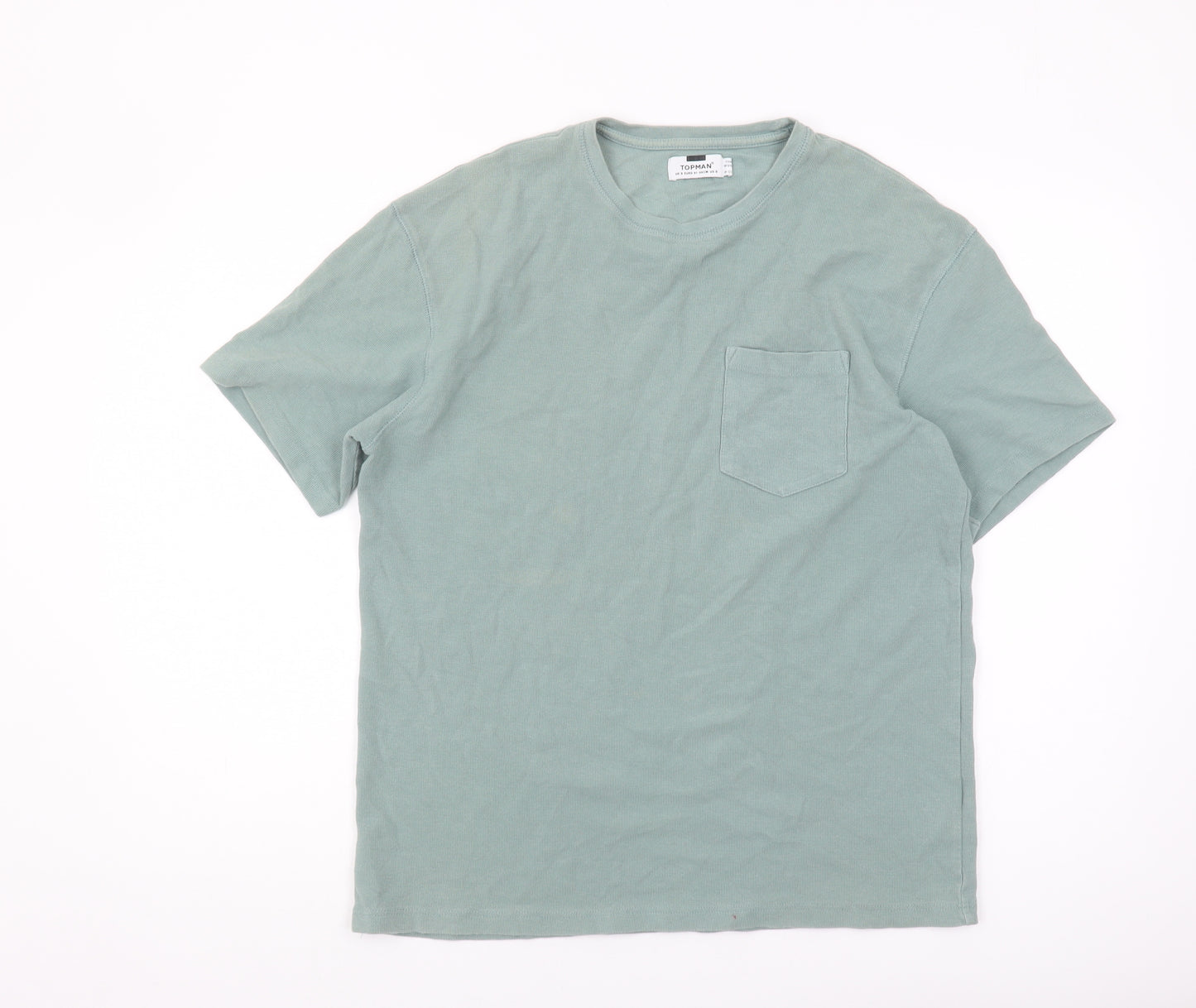 Topman Men's Green Short Sleeve Cotton T-Shirt - Size S
