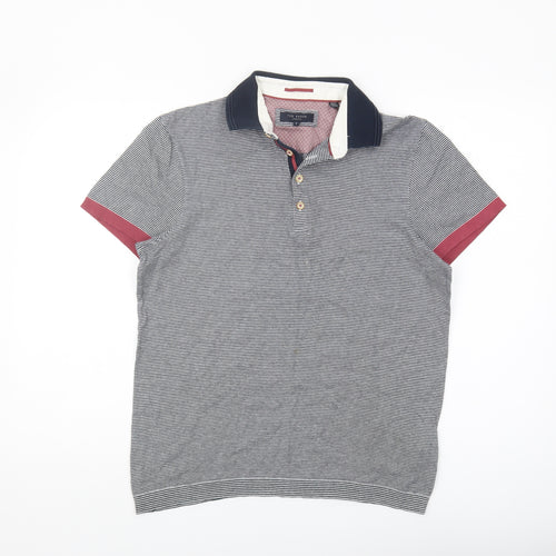 Ted Baker Men's Multicoloured Striped Polo Shirt S