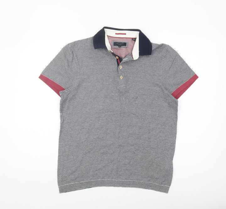 Ted Baker Men's Multicoloured Striped Polo Shirt S