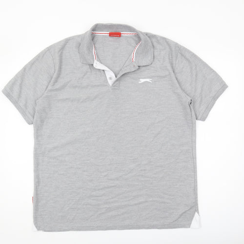 Slazenger Men's Grey Polo Shirt XL Casual