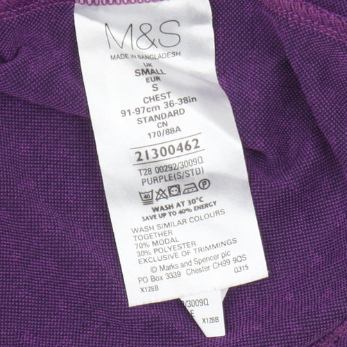 Marks and Spencer Men's Purple Slim Fit Polo S