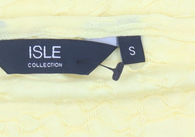 ISLE Women's Yellow Basic Short Sleeve Top, Size S