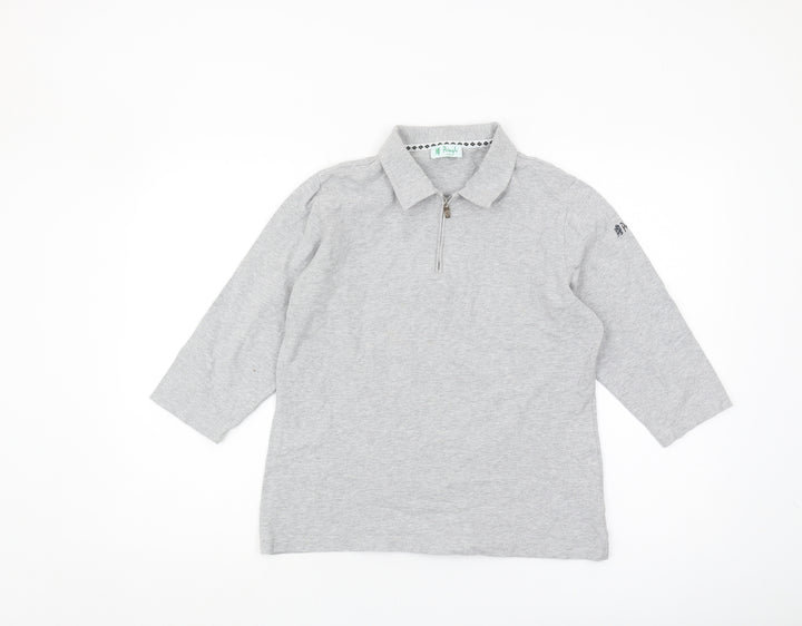 Pringle Golf Unisex Grey Collared Top, Size L Casual Zip