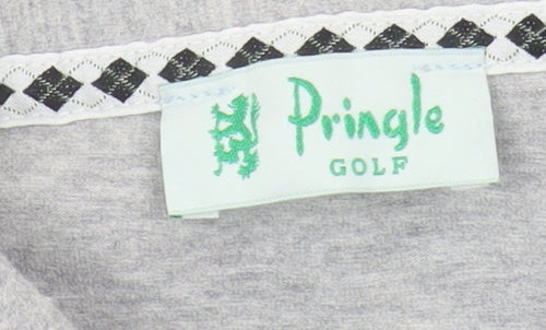 Pringle Golf Unisex Grey Collared Top, Size L Casual Zip