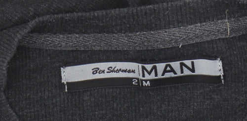 Ben Sherman Men's Black Cotton Blend V Neck T-Shirt Size M