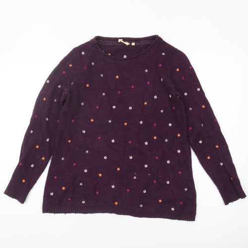 White Stuff Women's Purple Jumper Size 10 Crew Neck