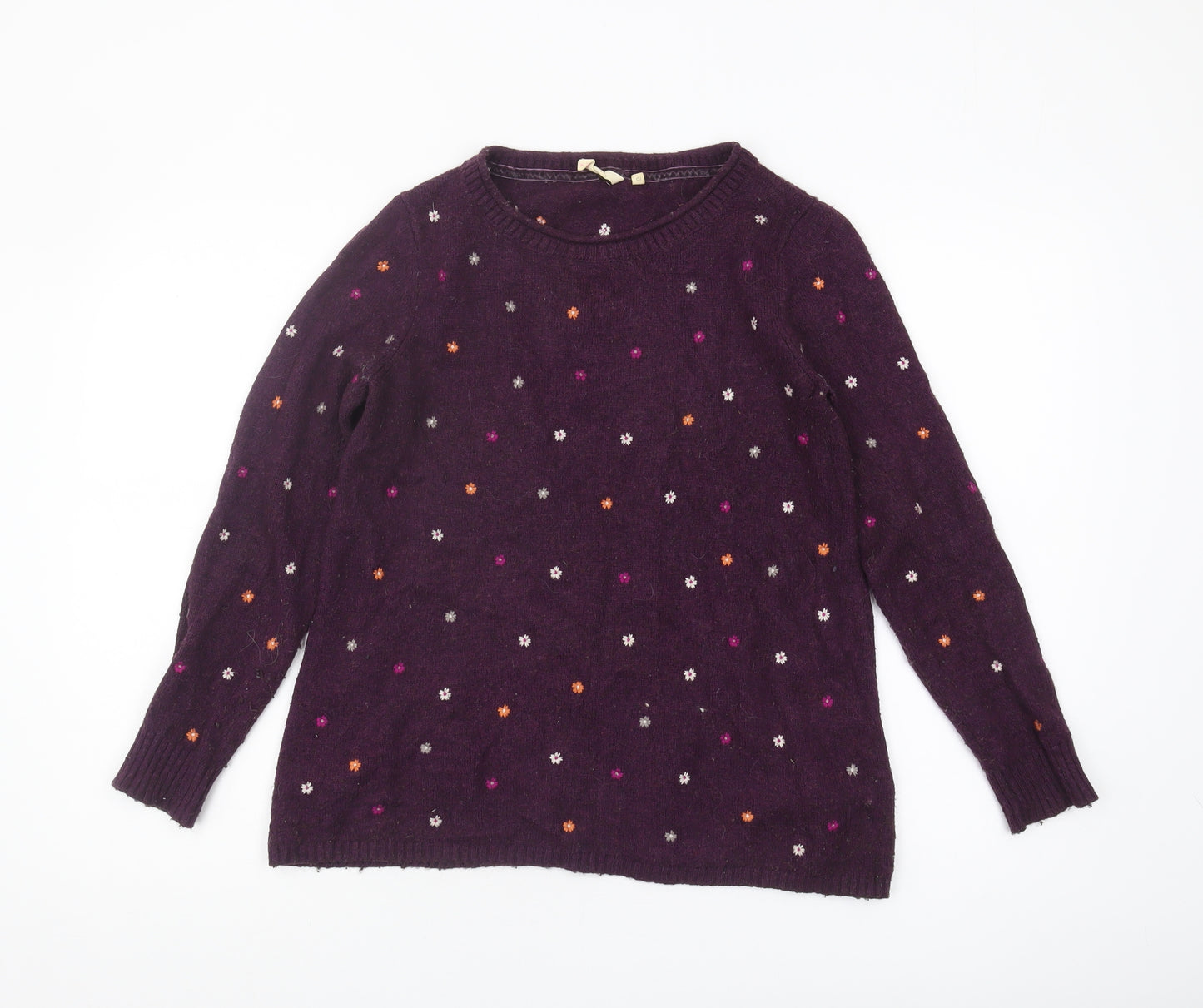 White Stuff Women's Purple Jumper Size 10 Crew Neck