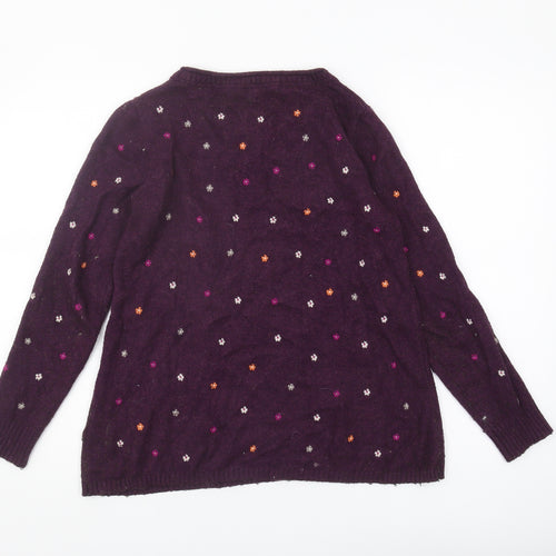 White Stuff Women's Purple Jumper Size 10 Crew Neck
