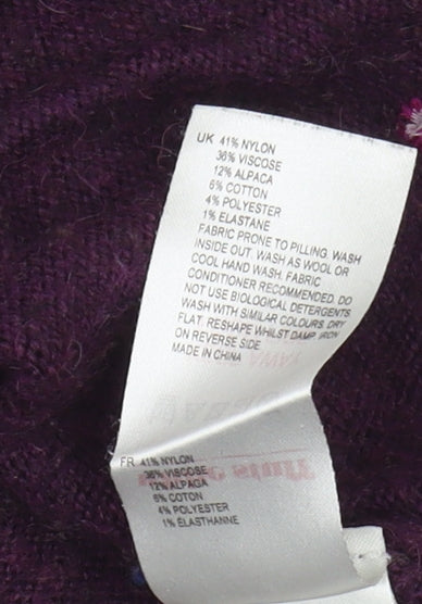 White Stuff Women's Purple Jumper Size 10 Crew Neck