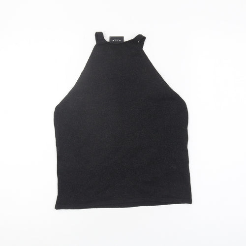 VILA Women's Black Halter Tank Top M