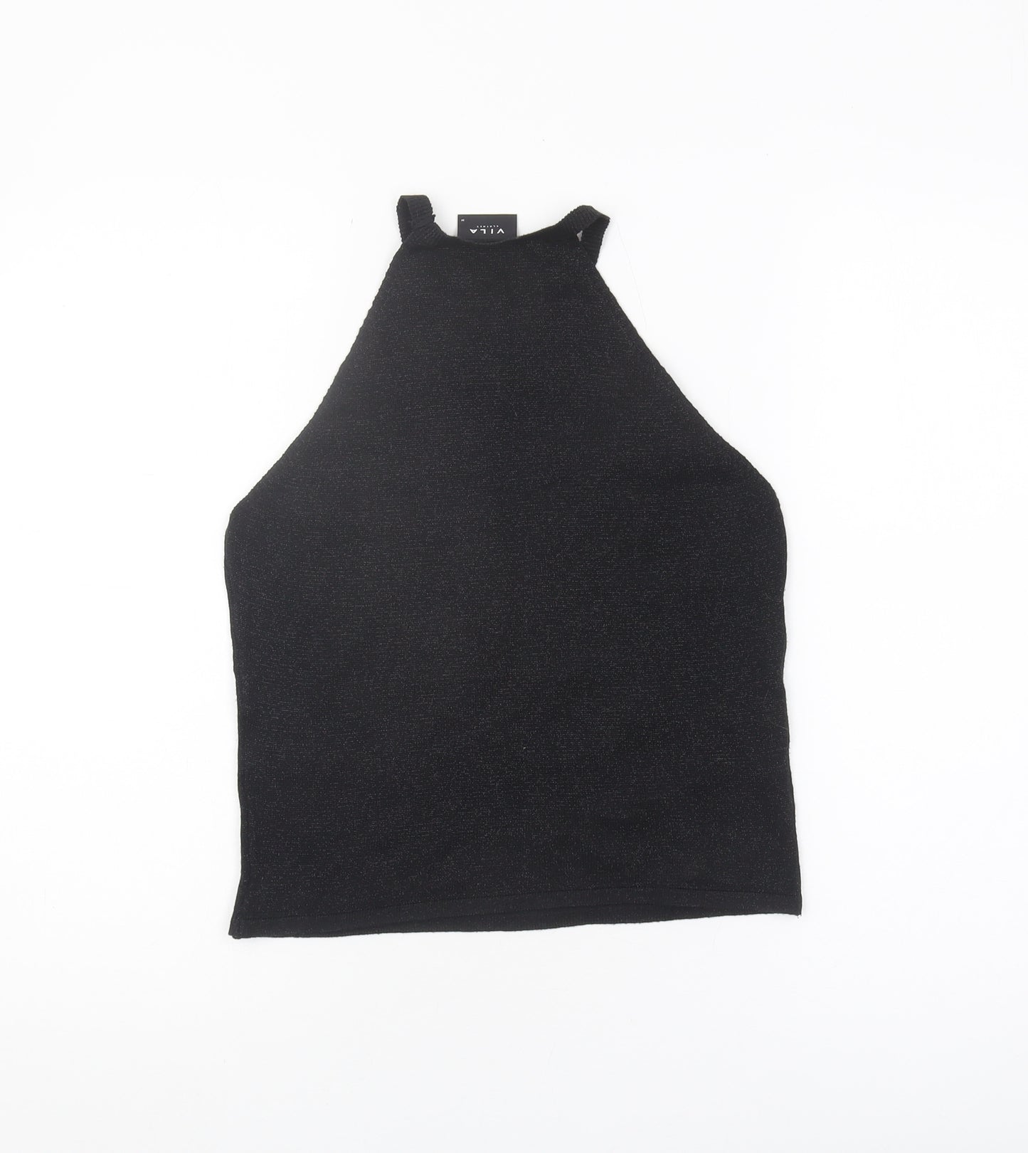 VILA Women's Black Halter Tank Top M
