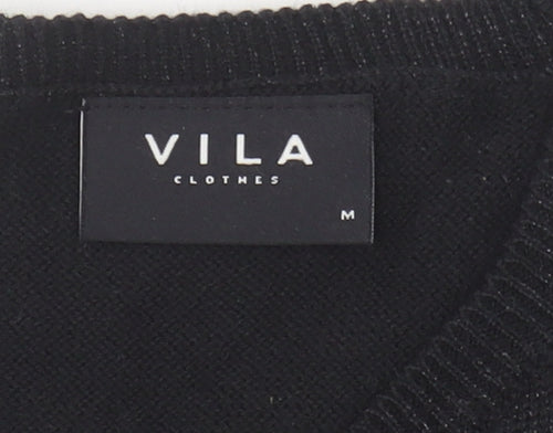 VILA Women's Black Halter Tank Top M