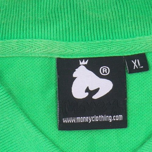 Money Men's Green XL Polo Shirt - Short Sleeve