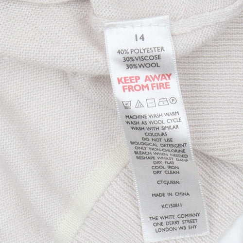 The White Company Women's Beige Pullover Jumper Size 14