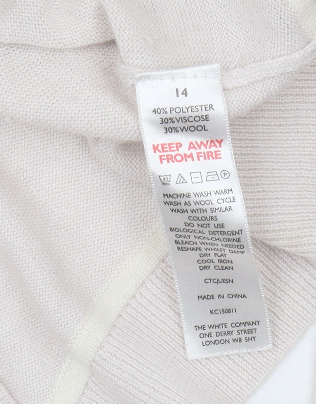 The White Company Women's Beige Pullover Jumper Size 14