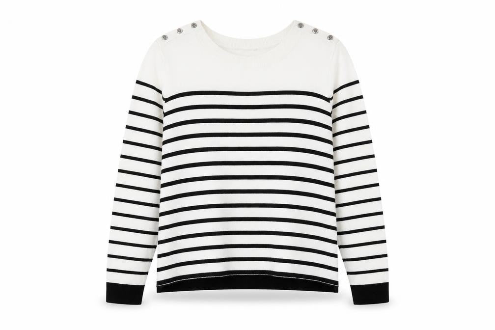 Front view of Banana Republic Women's XL Striped jumper