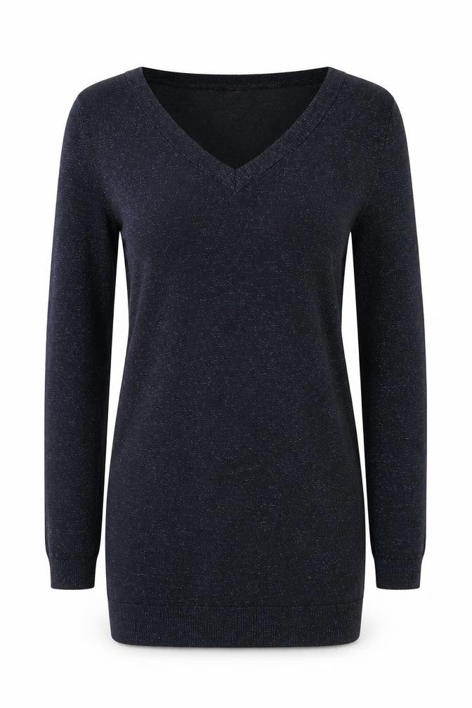 Front view of Next Women's Blue V-Neck jumper, size 10