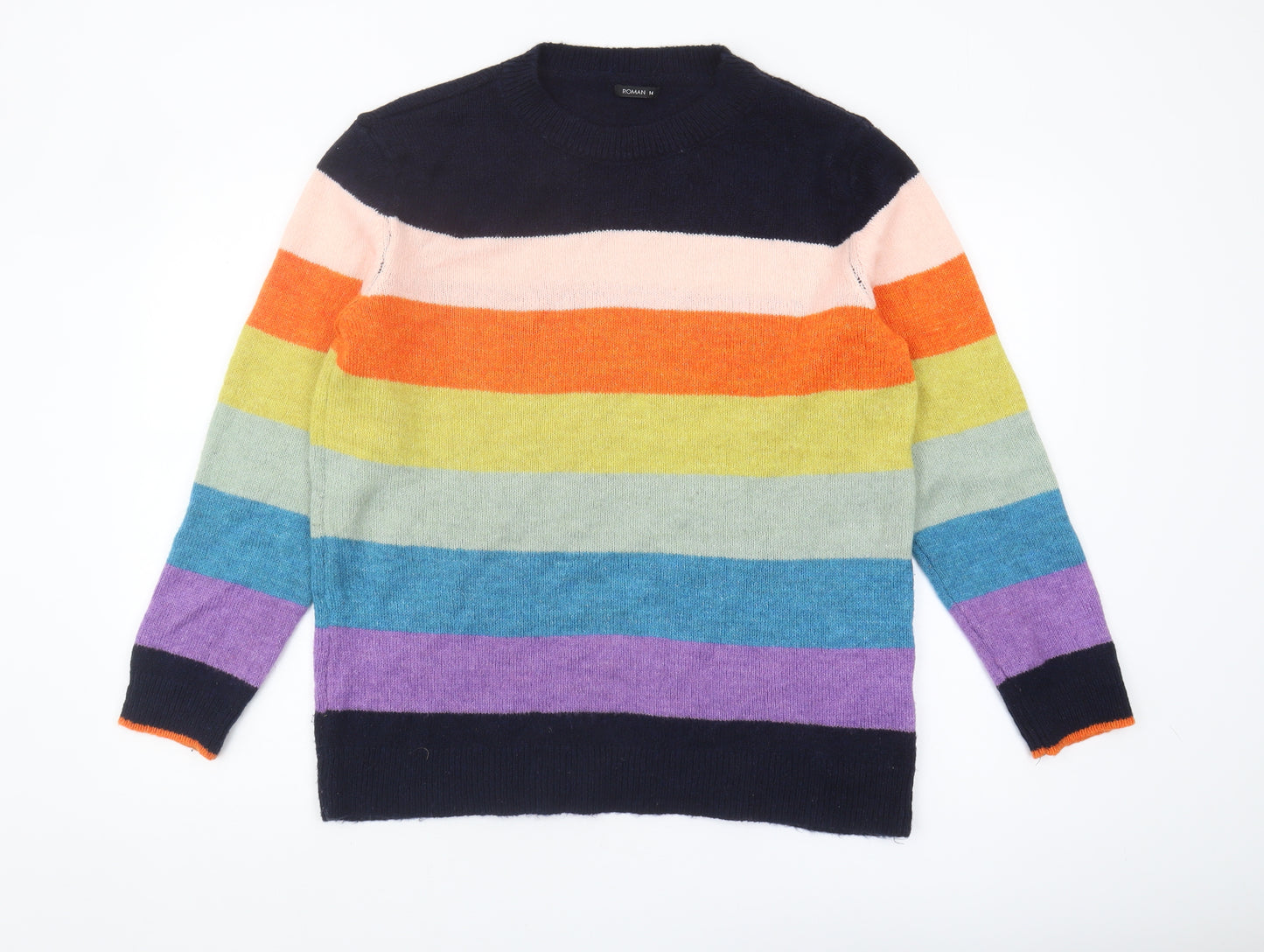 Roman Women's Multicoloured Striped Pullover Jumper Size 14