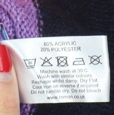 Roman Women's Multicoloured Striped Pullover Jumper Size 14