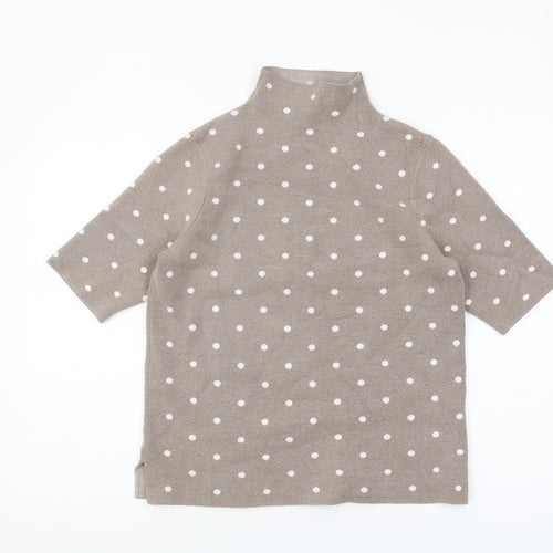 Cynthia Rowley Women's Beige Polka Dot Jumper - M