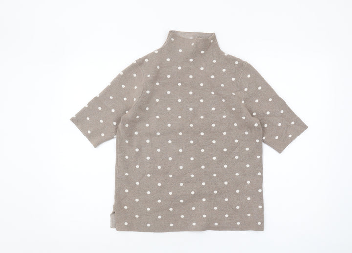 Cynthia Rowley Women's Beige Polka Dot Jumper - M
