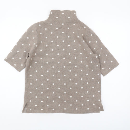 Cynthia Rowley Women's Beige Polka Dot Jumper - M