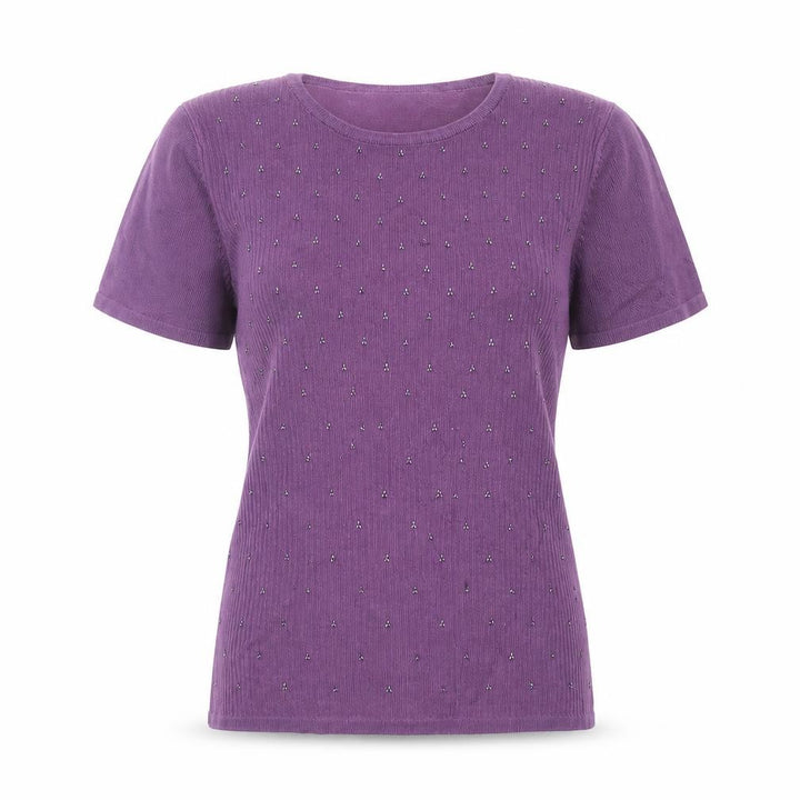 Debenhams Women's Purple Beaded Jumper, Size 10