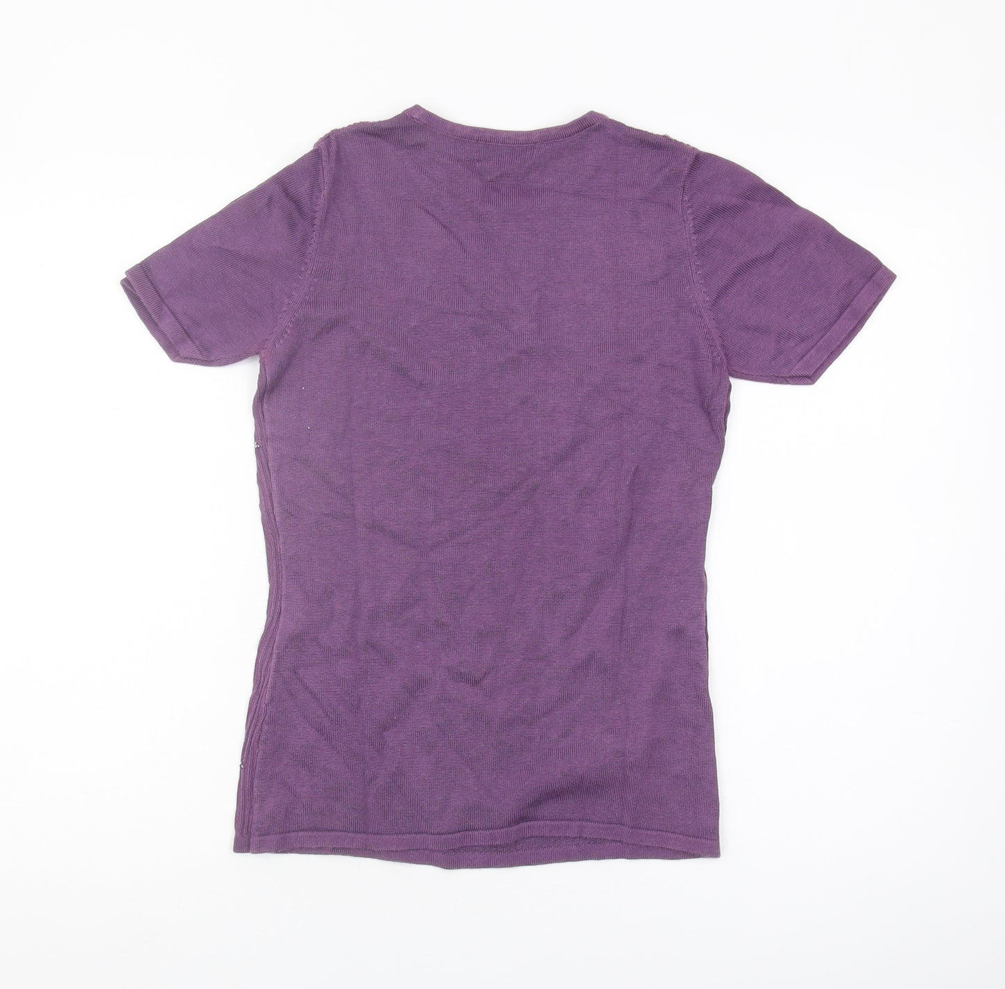 Debenhams Women's Purple Beaded Jumper, Size 10