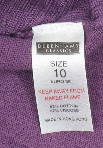 Debenhams Women's Purple Beaded Jumper, Size 10
