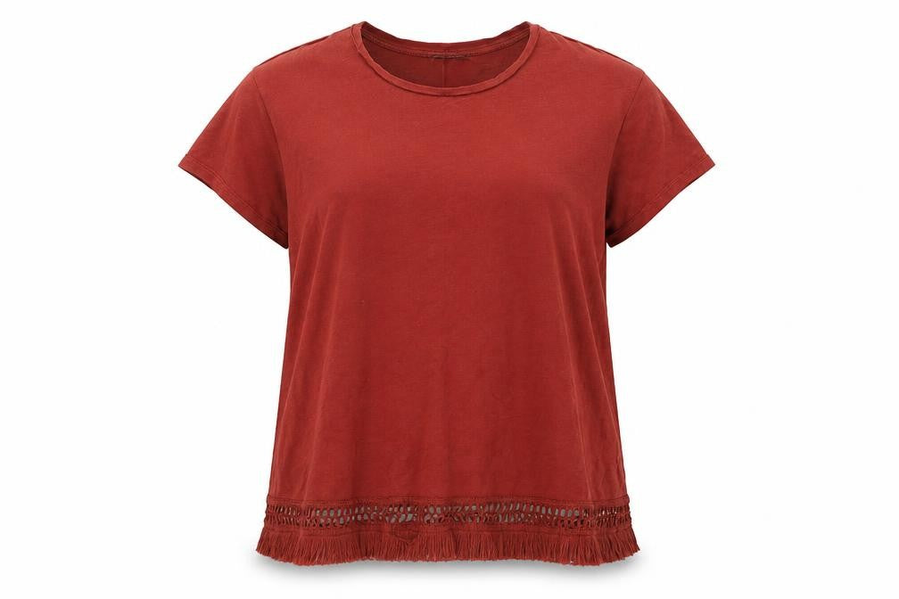 Front view of Marks & Spencer Red Women’s, size UK 18, Basic T-Shirt