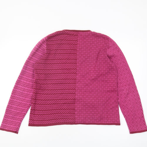 Gudrun Sjödén Women's Pink Geometric Cotton Cardigan M