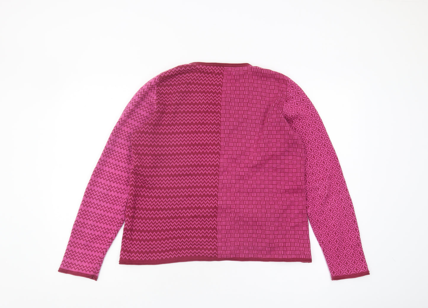 Gudrun Sjödén Women's Pink Geometric Cotton Cardigan M