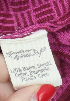 Gudrun Sjödén Women's Pink Geometric Cotton Cardigan M