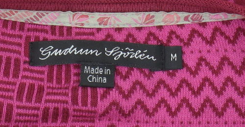Gudrun Sjödén Women's Pink Geometric Cotton Cardigan M