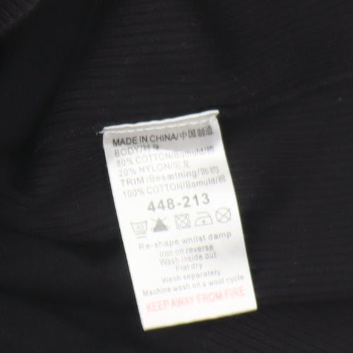 Next Men's Black V-Neck Jumper, Size L, Striped