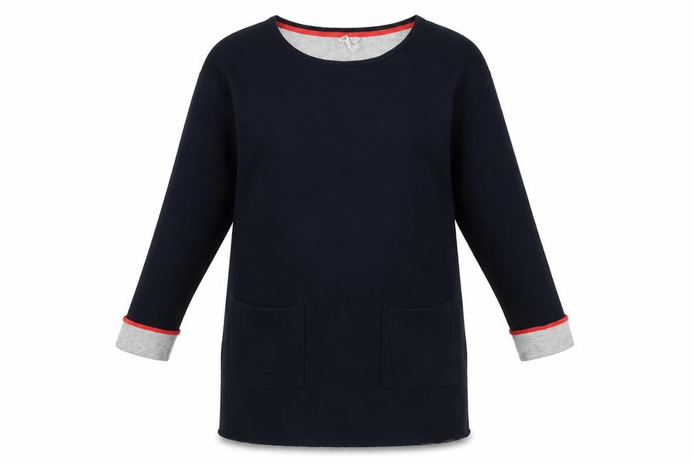 Front view of White Stuff Women’s Blue Long Sleeve Jumper, size UK 10