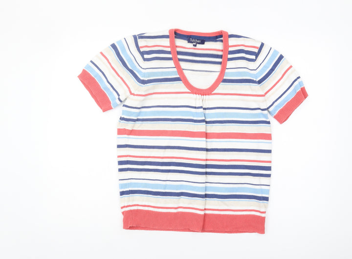 Tulchan Women's Multicoloured Striped Pullover Jumper L