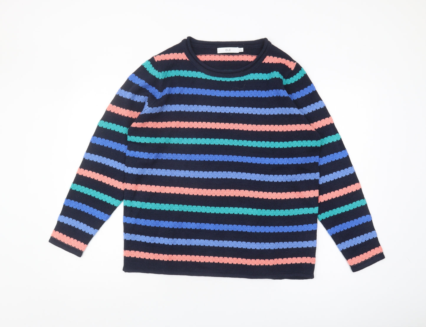 Isle Women's Multicoloured Striped Pullover Jumper M