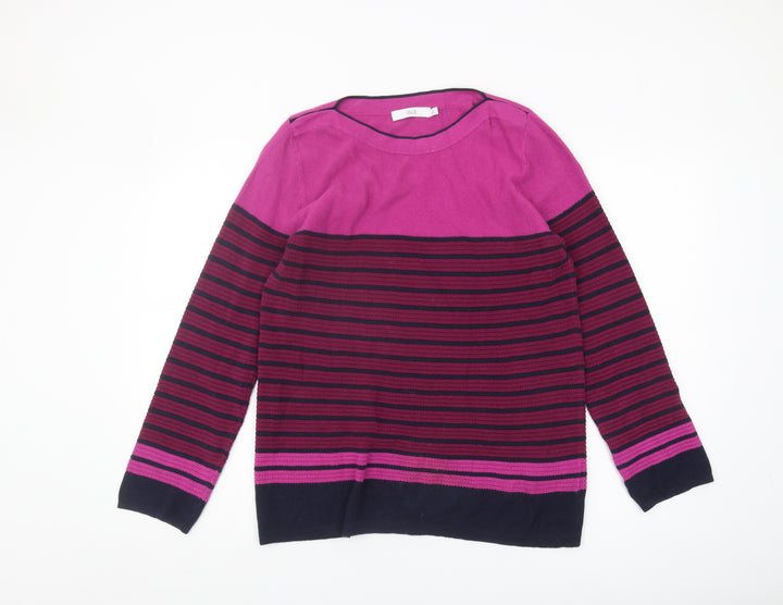 Isle Women's Pink Striped Jumper, Size S