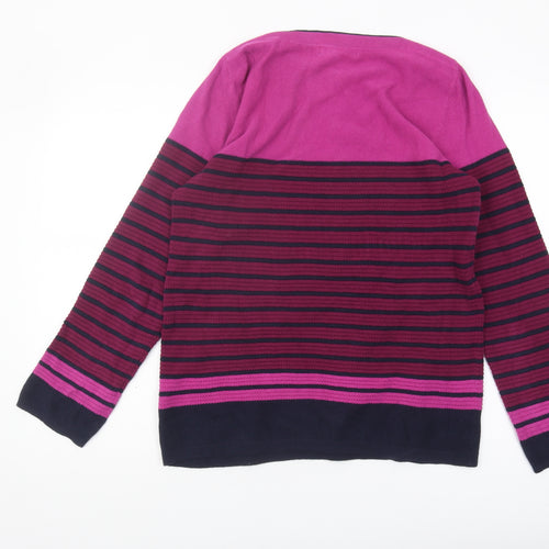 Isle Women's Pink Striped Jumper, Size S
