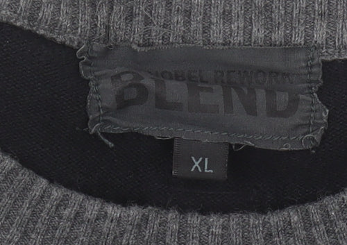 Blend Men's XL Black Pullover Jumper, Cotton, Crew Neck